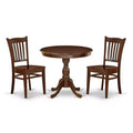3-Piece Mahogany Finish Solid Wood Top - Dining Room Set - Seats 4