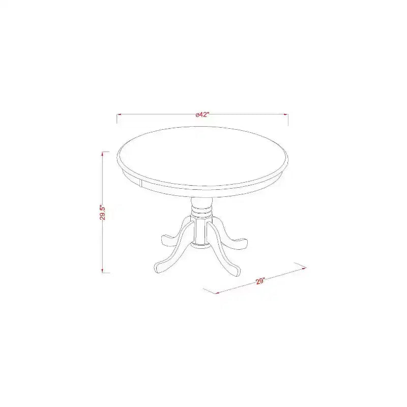 Ensemble de coin-repas 3 pièces Coastal - Table de cuisine ronde et 2 chaises de salle à manger en lin - Fini acajou