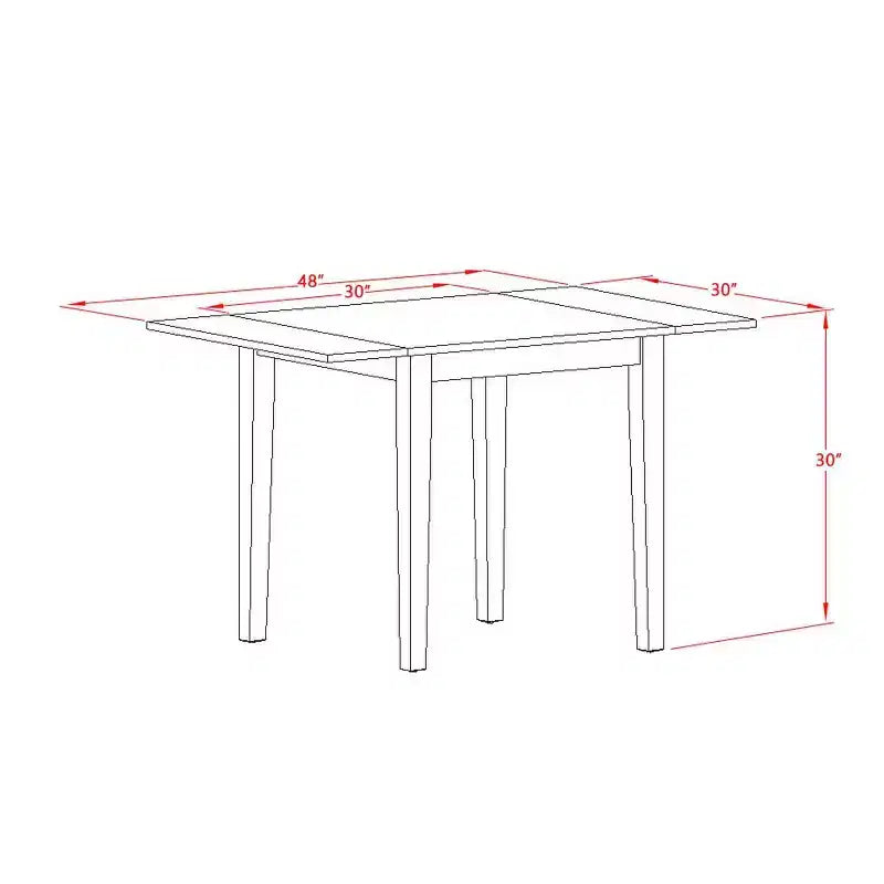 Ensemble de salle à manger 5 pièces en bois massif HomeStock, finition chêne naturel, pour 4 personnes