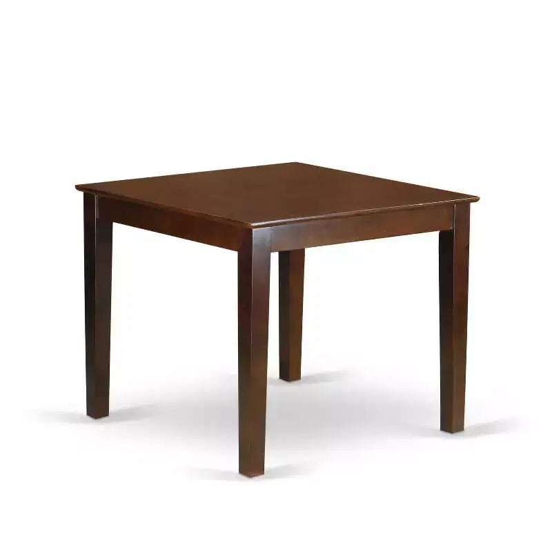 Ensemble de salle à manger HomeStock 3 pièces, plateau en bois massif rectangulaire, finition acajou