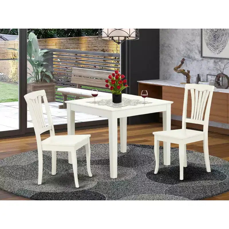 Ensemble table carrée et 2 chaises - Mobilier de jardin classique et confortable