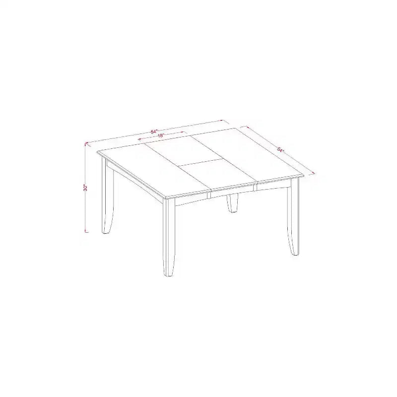Salle à Manger Ensemble 9 Pièces Table avec 8 Chaises - Rembourrage Lin, Marron Cuir, 54x54 Pouces