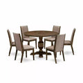 HomeStock 3-Piece Distressed Jacobean Finish Solid Wood Top Dining Table with 2 Chairs