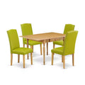 HomeStock 5-Pc Natural Oak Finish Solid Wood Top - Dining Room Set with Dropleaf - Seats 4