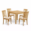 HomeStock 5-Pc Natural Oak Finish Solid Wood Top - Dining Room Set - Seats 4