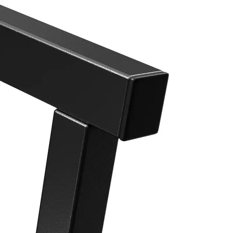 VECELO Ensemble Table et Chaises de Bar de Cuisine pour 2 Personnes, 3 Pièces, Hauteur Comptoir, avec Chaises en Cuir PU et Étagères de Rangement, Marbre Noir/Chêne/Marron