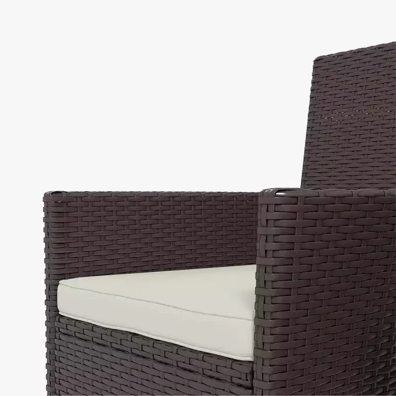 Lot de 2 chaises de salle à manger en rotin tressé avec coussins et patins antidérapants, chaises de patio empilables pour arrière-cour, jardin, pelouse