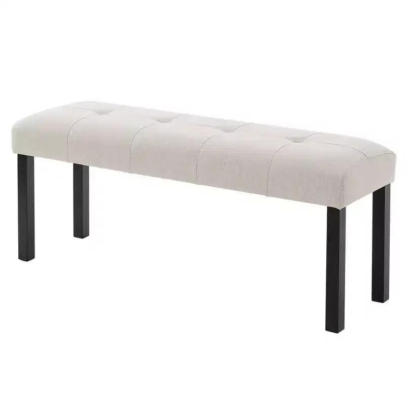 Ensemble de salle à manger 6 pièces, table effet marbre, pieds géométriques, 4 chaises capitonnées et un banc - ModernLuxe