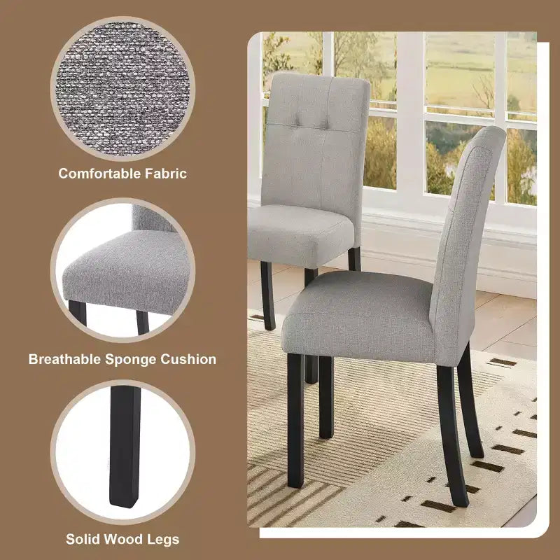 Ensemble de salle à manger 6 pièces, table effet marbre, pieds géométriques, 4 chaises capitonnées et un banc - ModernLuxe