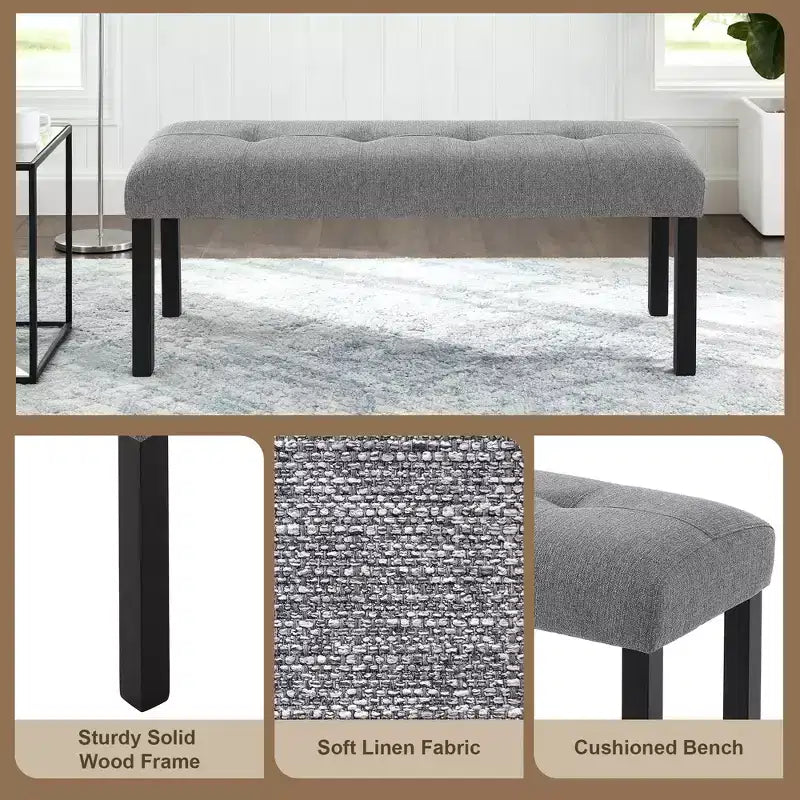 Ensemble de salle à manger 6 pièces, table effet marbre, pieds géométriques, 4 chaises capitonnées et un banc - ModernLuxe
