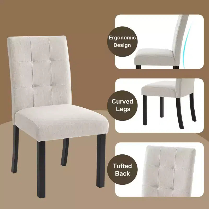 Ensemble de salle à manger 6 pièces, table effet marbre, pieds géométriques, 4 chaises capitonnées et un banc - ModernLuxe