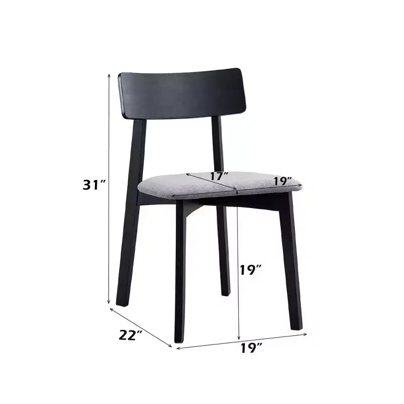 Ensemble de salle à manger 3 pièces Zephyra de GDFStudio en bois d'hévéa moderne avec chaises rembourrées en lin