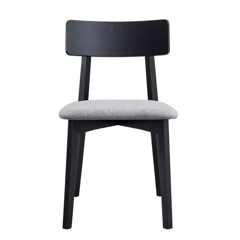 Ensemble de salle à manger 3 pièces Zephyra de GDFStudio en bois d'hévéa moderne avec chaises rembourrées en lin