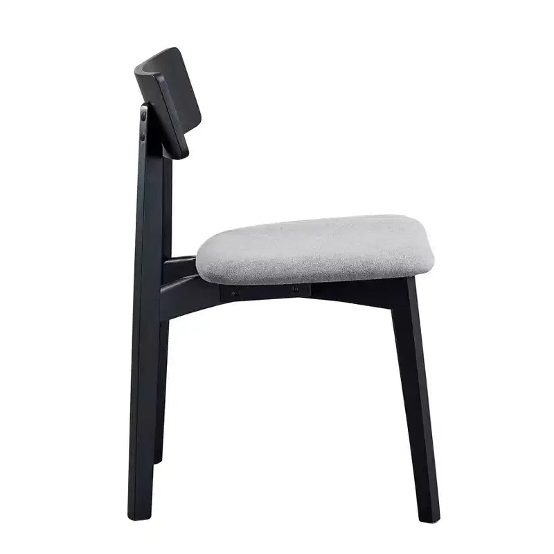 Ensemble de salle à manger 3 pièces Zephyra de GDFStudio en bois d'hévéa moderne avec chaises rembourrées en lin