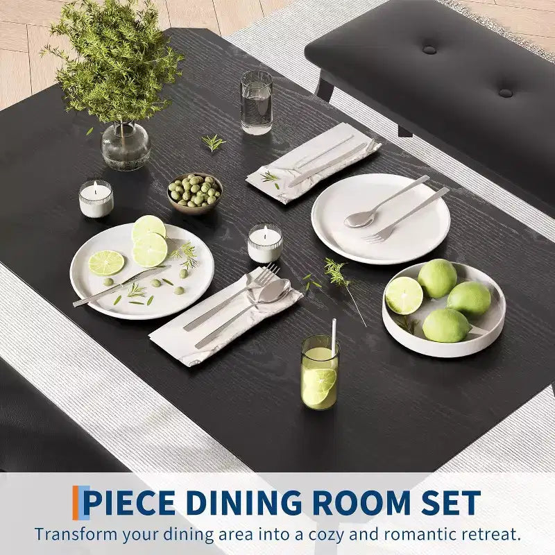 Ensemble Table à Manger pour 4, Ensemble de Cuisine 3 Pièces avec Cadre en Métal et 2 Bancs Rembourrés, Gain de Place, pour Appartement, Studio, Maison, Gris