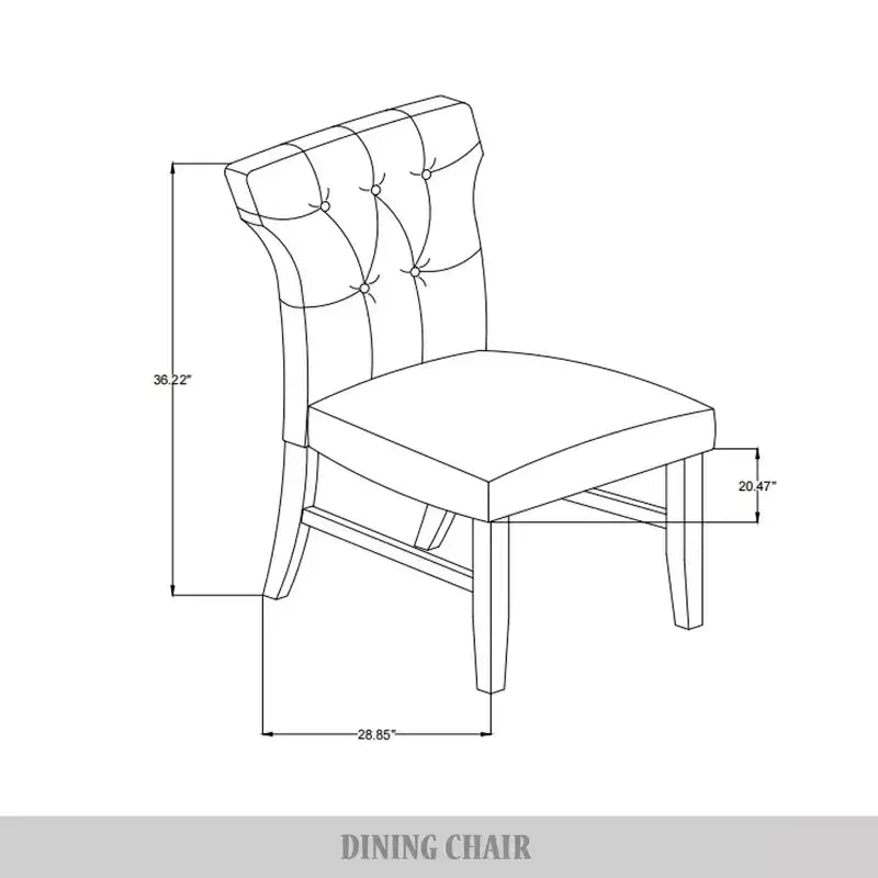 Ensemble de salle à manger 7 pièces ChaletPosh avec chaises de salle à manger avec housse en lin