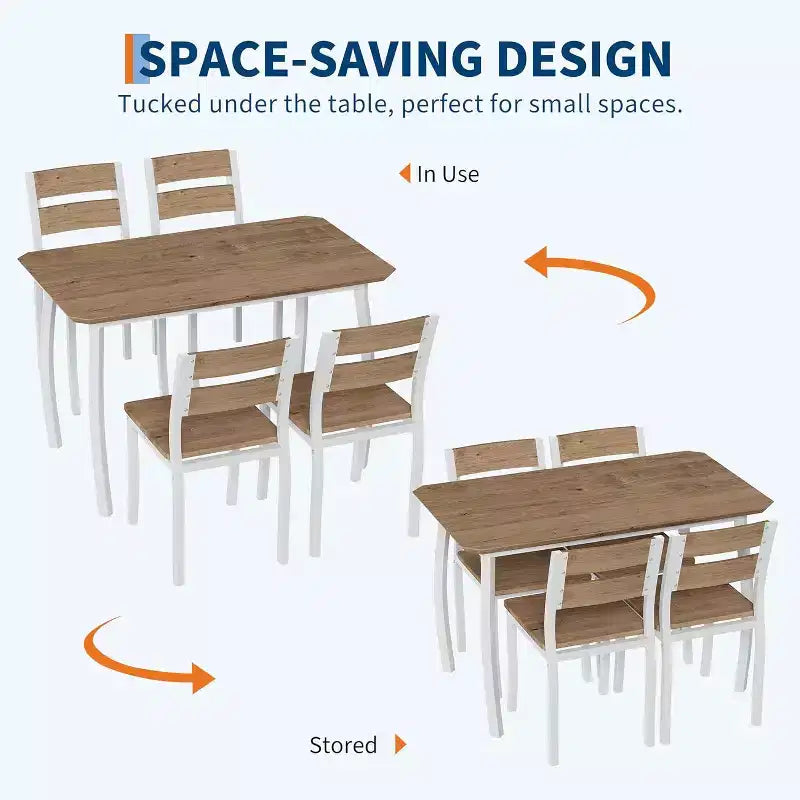 Ensemble de salle à manger 5 pièces pour 4 – Table de cuisine et chaises en bois peu encombrantes – Table compacte pour petits espaces, appartement