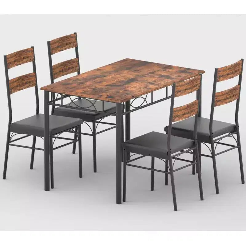 Ensemble table et 4 chaises de salle à manger, pour 4 personnes, mobilier de cuisine et de salle à manger moderne, table peu encombrante avec 4 chaises, montage facile