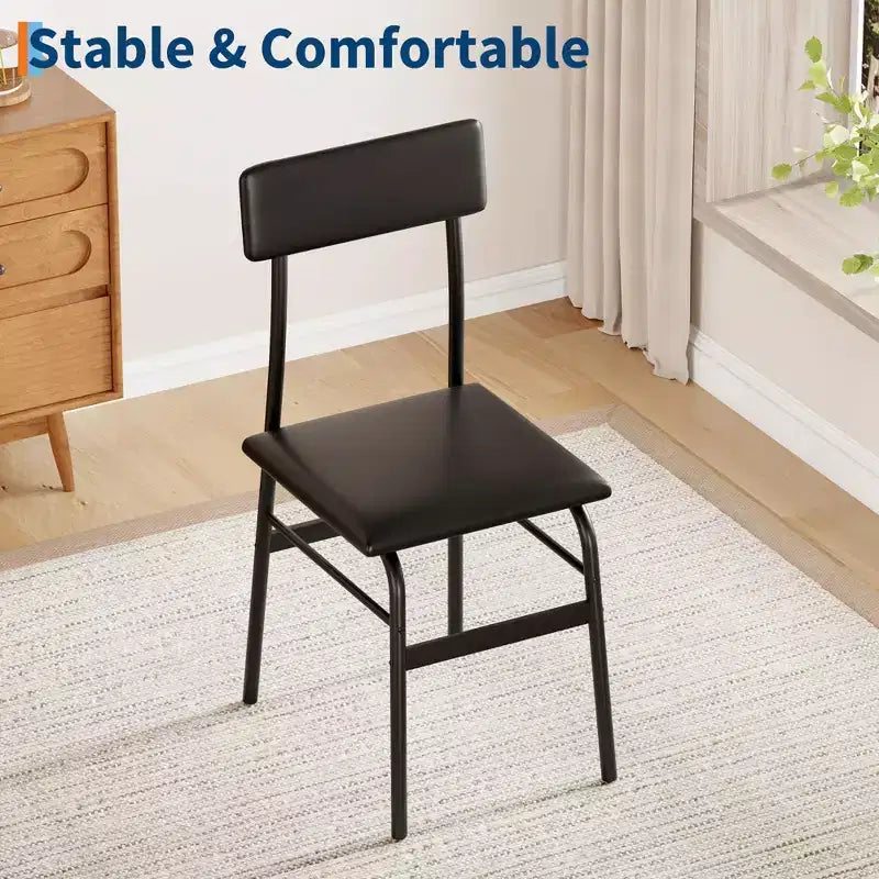 Ensemble table à manger pour 4 personnes, ensemble de cuisine 5 pièces avec 4 chaises rembourrées, table de petit-déjeuner pour petits espaces, salle à manger, appartement, restaurant