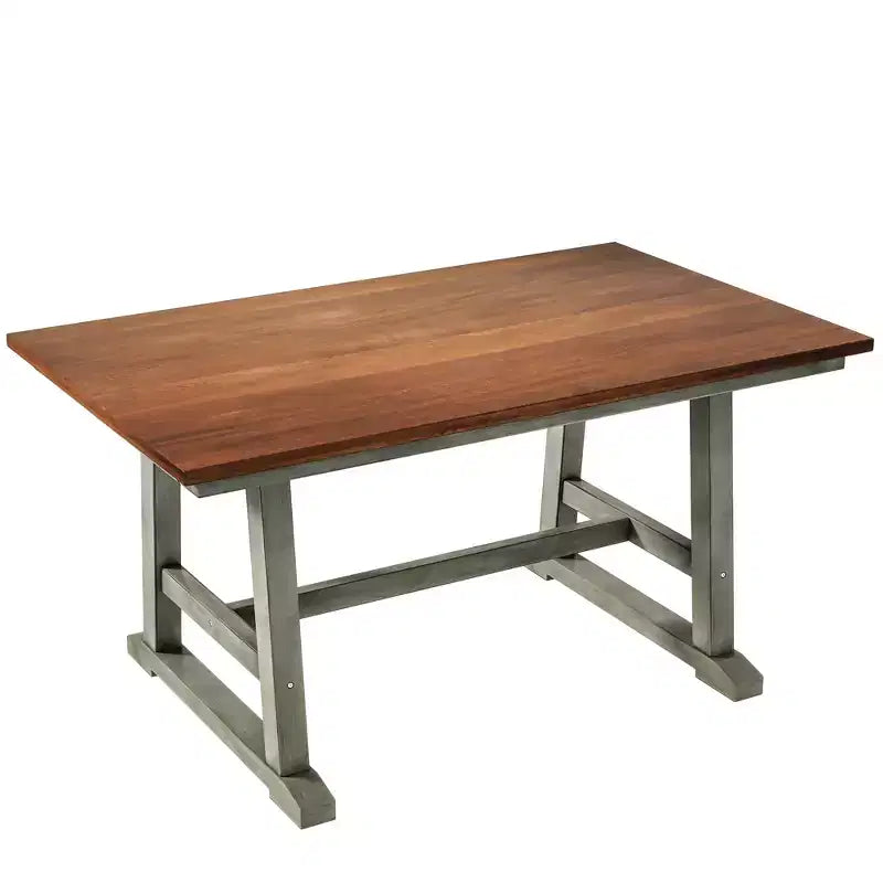 Ensemble de table à manger de ferme en bois pour 6 personnes, table rectangulaire de cuisine avec banc long et 4 chaises de salle à manger, gris