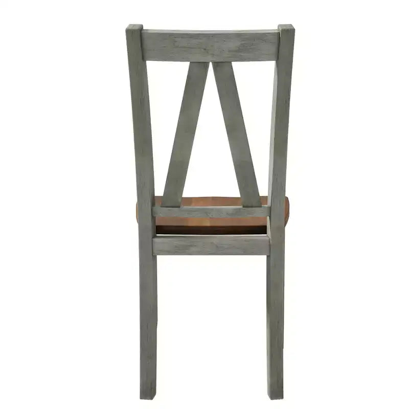 Ensemble de table à manger de ferme en bois pour 6 personnes, table rectangulaire de cuisine avec banc long et 4 chaises de salle à manger, gris