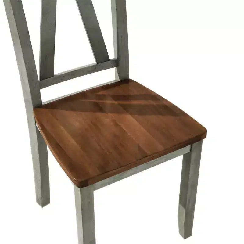 Ensemble de table à manger de ferme en bois pour 6 personnes, table rectangulaire de cuisine avec banc long et 4 chaises de salle à manger, gris