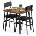 Dining Table Set for 2, Rectangular Kitchen Table & Upholstered Chairs for 2, 3 Piece Dining Room Table Set w/Chamfer Design, for Kitchen, Apartment