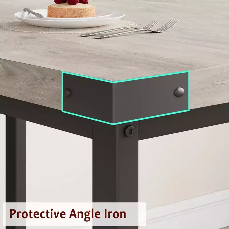 Ensemble de salle à manger 3 pièces pour 4 à 6 personnes, table de cuisine extensible de 160 cm et bancs pour 6 personnes, ensemble de table de cuisine rectangulaire avec structure métallique et 2 bancs rembourrés