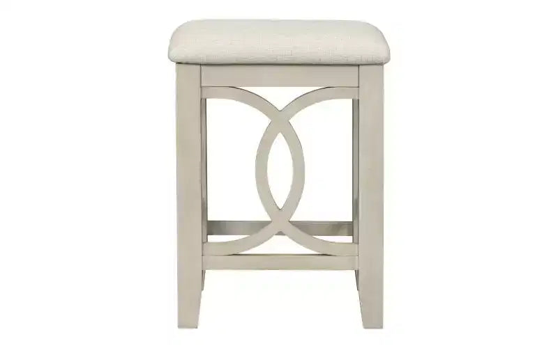 JVNOXK Ensemble table et 2 tabourets de bar style campagnard, ports USB intégrés et tabourets rembourrés, idéal pour les salles à manger, blanc