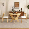 GDFStudio Norwick 43-Inch Folding Wood Dining Table Set with 2 PU Chairs