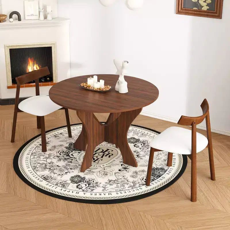 Ensemble de table à manger pliante GDFStudio Norwick de 43 po en bois avec 2 chaises en polyuréthane