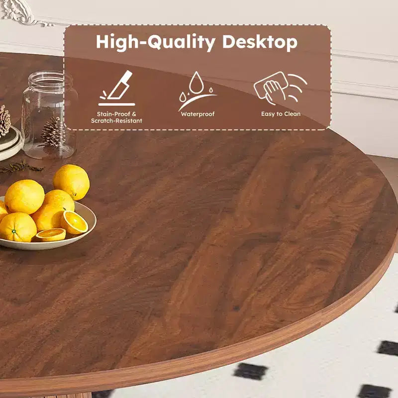 Ensemble de salle à manger 5 pièces moderne en bois Anita de GDFStudio avec table ronde et 4 chaises ergonomiques
