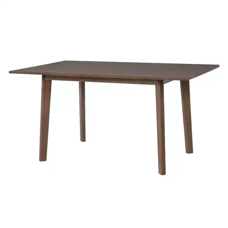 Ensemble de salle à manger moderne 5 pièces avec table en bois massif et 4 chaises en lin, pour cuisine ou salle à manger