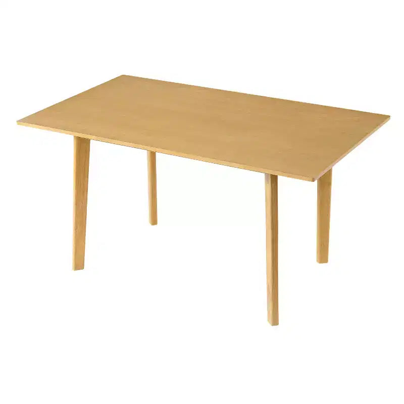 Ensemble de salle à manger moderne 5 pièces avec table en bois massif et 4 chaises en lin, pour cuisine ou salle à manger