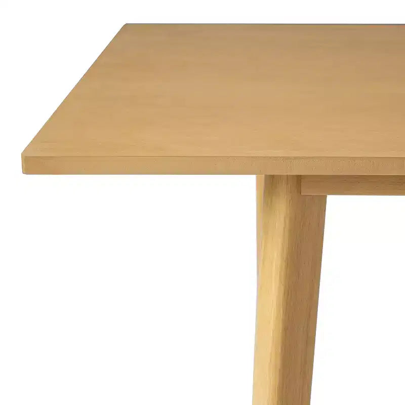 Ensemble de salle à manger moderne 5 pièces avec table en bois massif et 4 chaises en lin, pour cuisine ou salle à manger