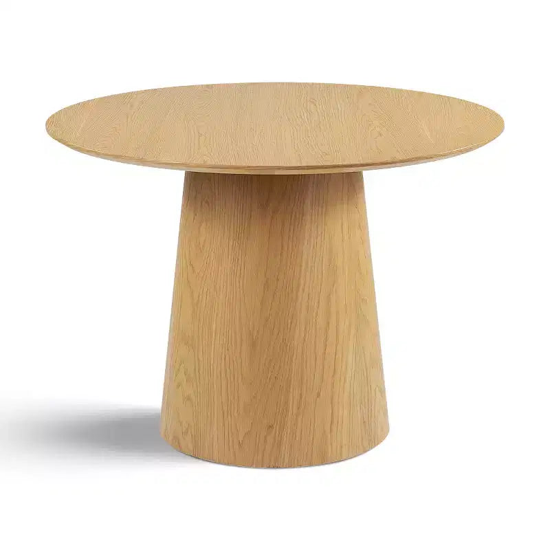 Ensemble de salle à manger rond 5 pièces, table à piédestal en chêne de 42 po avec 4 chaises rembourrées en bouclé, dossiers en bois de frêne et pieds en métal - Panipeachy