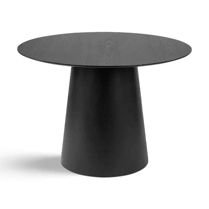 Ensemble de salle à manger rond 5 pièces, table à piédestal en chêne de 42 po avec 4 chaises rembourrées en bouclé, dossiers en bois de frêne et pieds en métal - Panipeachy