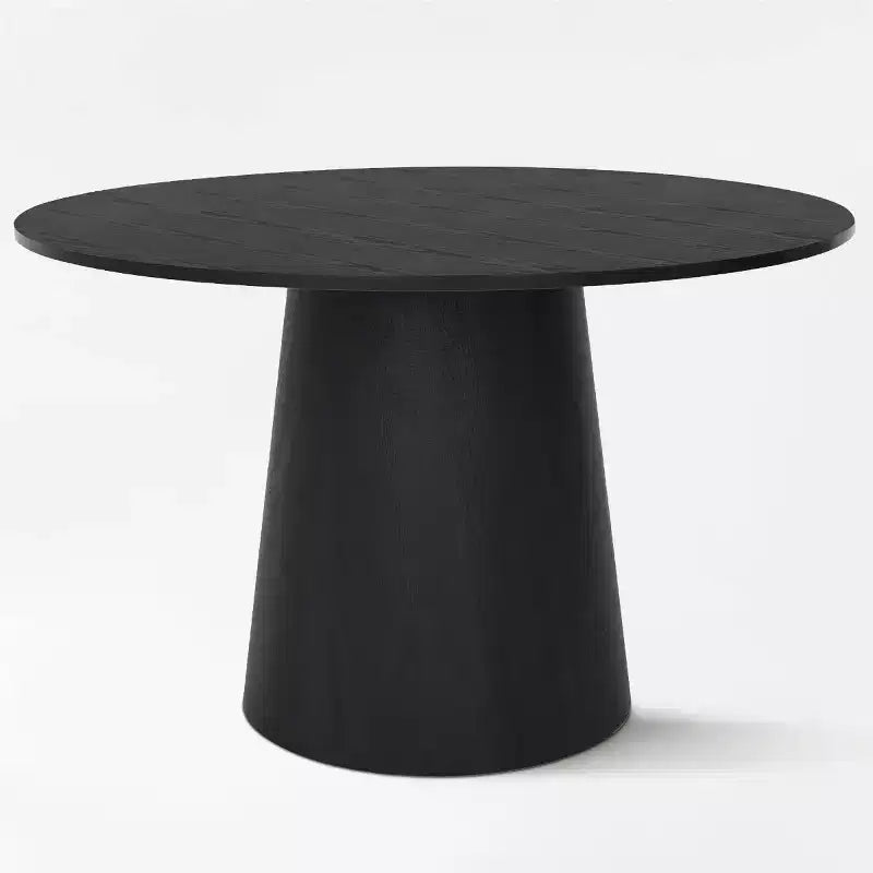 Table de salle à manger ronde de 46 po pour 4 personnes, table à pied central aspect bois et fauteuils rembourrés avec pieds en métal, idéal pour les coins-repas - Panipeachy