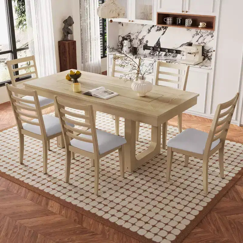 Ensemble de salle à manger extensible GDFStudio Bailey 7 pièces avec rallonge amovible de 45 cm