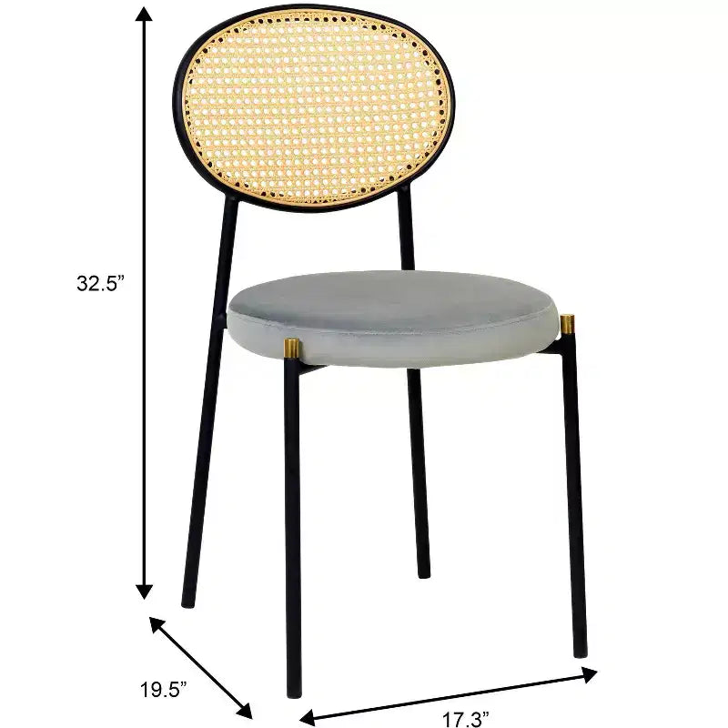 LeisureMod Dover, ensemble de salle à manger moderne 5 pièces, table à manger ronde en bois noir et 4 chaises rembourrées en velours avec pieds en métal, ensemble de cuisine pour petits espaces