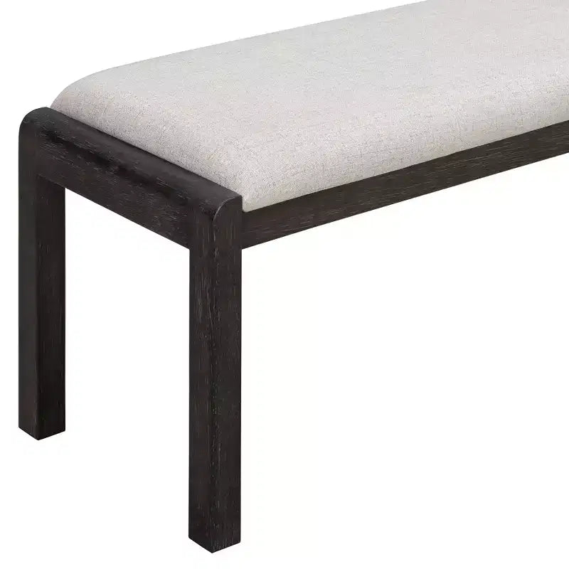 Ensemble de salle à manger vintage extensible pour 6 personnes avec 4 chaises rembourrées et un banc, table de cuisine rustique brossée à la main avec design incurvé