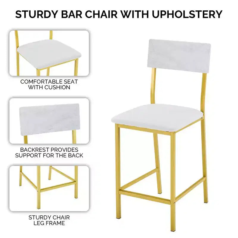 Ensemble table de bar avec 2 tabourets, étagères de rangement à 3 niveaux, ensemble de salle à manger compact pour petits espaces, cuisine et appartement
