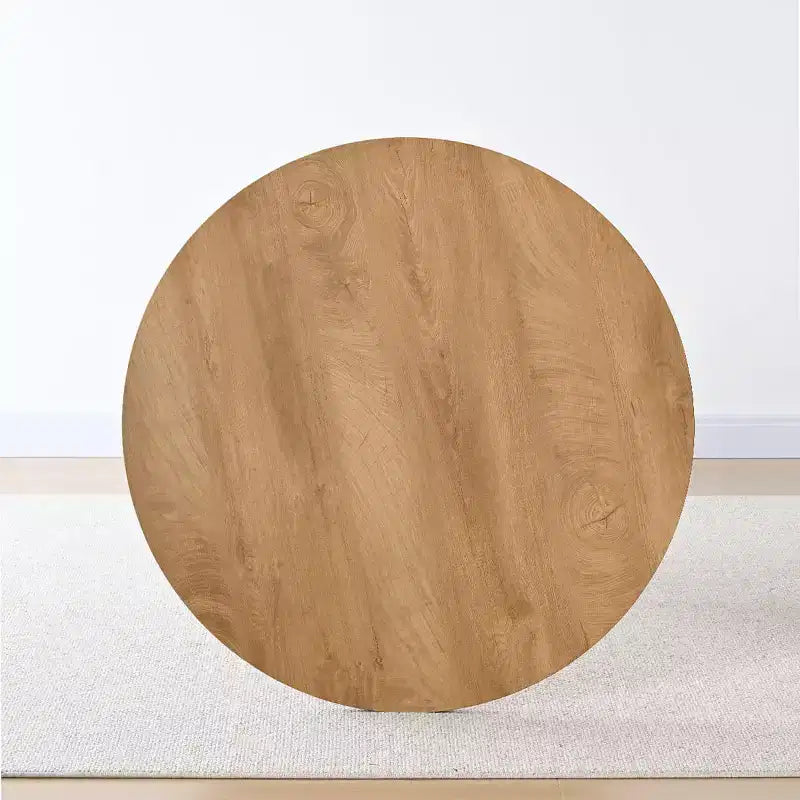 Ensemble de salle à manger moderne 3 pièces, table ronde à piédestal et 2 chaises en bois avec dossier tressé, ensemble de cuisine pour petite salle à manger - Panipeachy