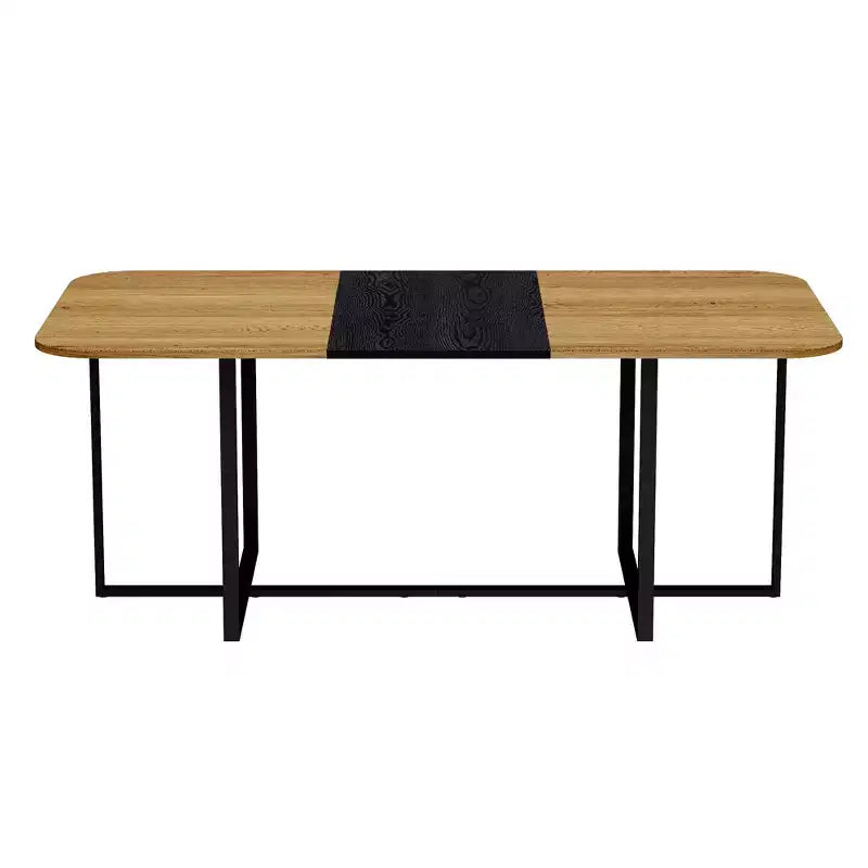 Ensemble de salle à manger 9 pièces GDFStudio Vicente moderne en métal et similicuir avec table en bois