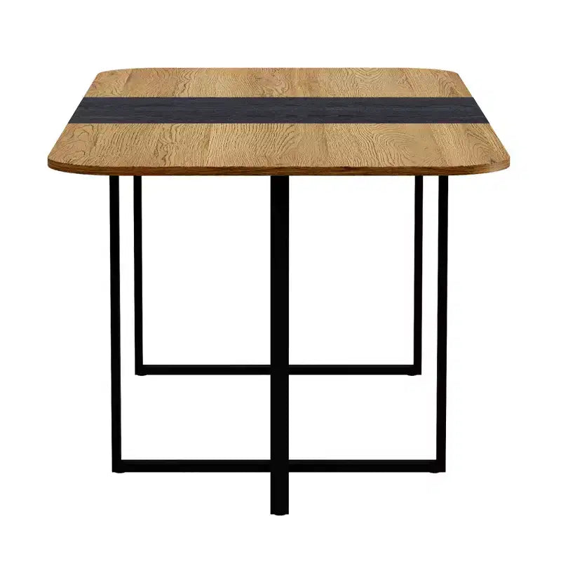 Ensemble de salle à manger 9 pièces GDFStudio Vicente moderne en métal et similicuir avec table en bois