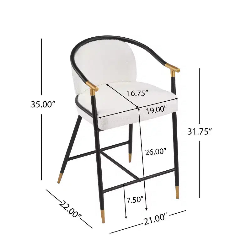 Christopher Knight Home Kun, ensemble de 3 tabourets de comptoir contemporains revêtus de bouclette avec table longue cannelée