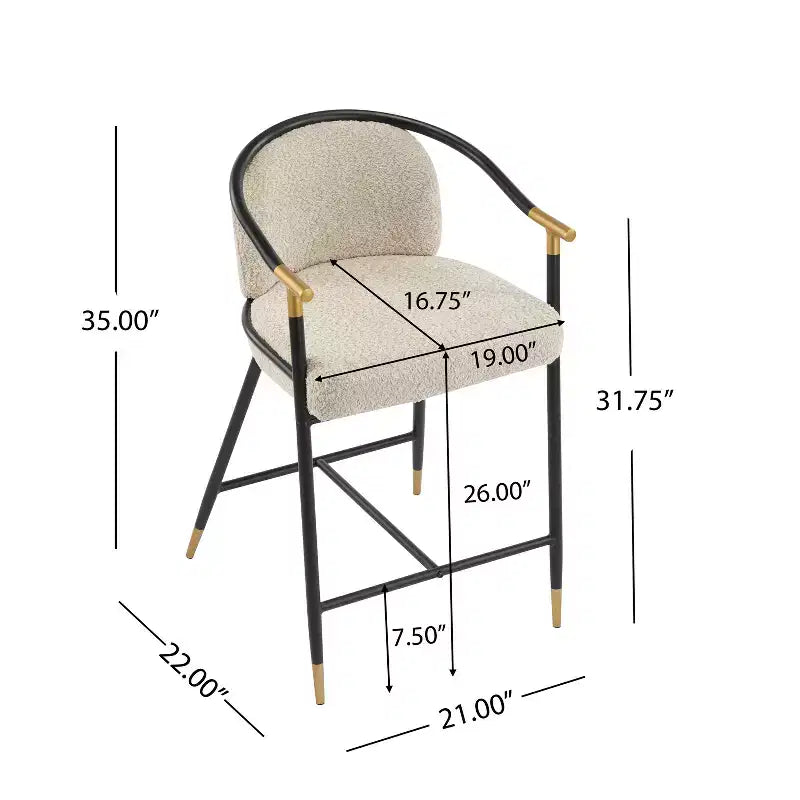 Christopher Knight Home Kun, ensemble de 3 tabourets de comptoir contemporains revêtus de bouclette avec table longue cannelée