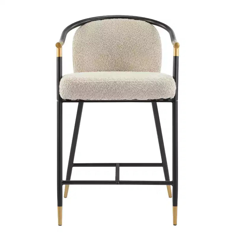 Christopher Knight Home Kun, ensemble de 3 tabourets de comptoir contemporains revêtus de bouclette avec table longue cannelée