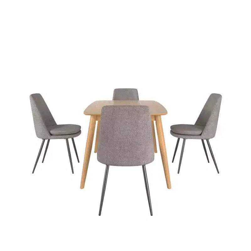 Ensemble de salle à manger conique de style moderne du milieu du siècle en chenille 5 pièces Cortland - iNSPIRE Q