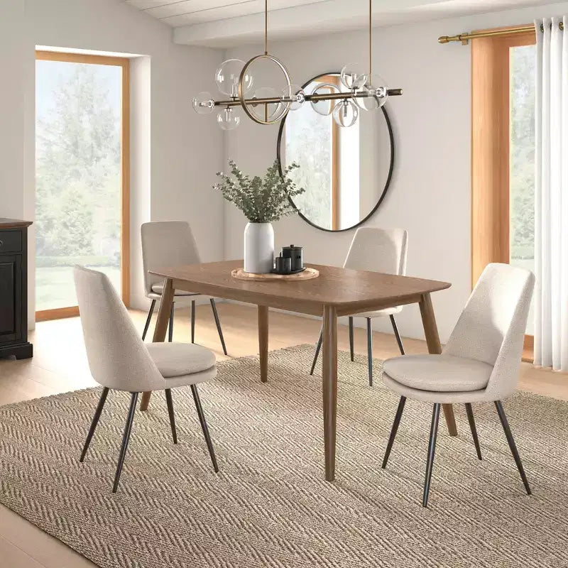 Cortland 5-Piece Chinelle Mid-Century Modern Tapered Dining Set - iNSPIRE Q
